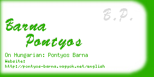 barna pontyos business card